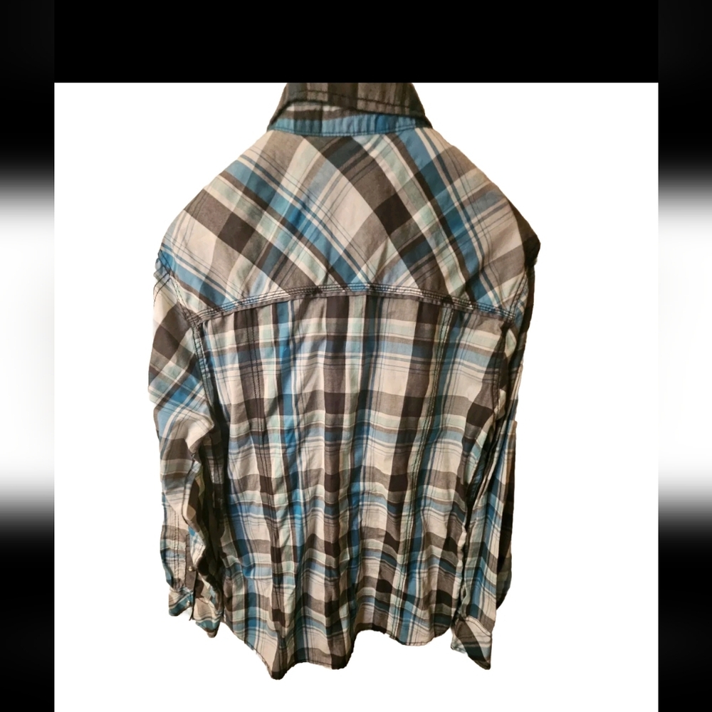 BKE Mens XL Button Up Pearl Snap Long Sleeved Shirt Standard Fit 46"Chest - Picture 2 of 9